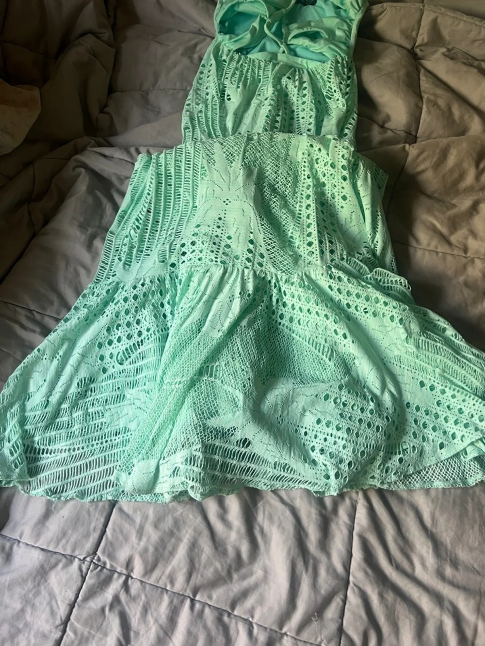 PatBO Crochet Cutout Halter Maxi Swimsuit Dress - Picture 9 of 12